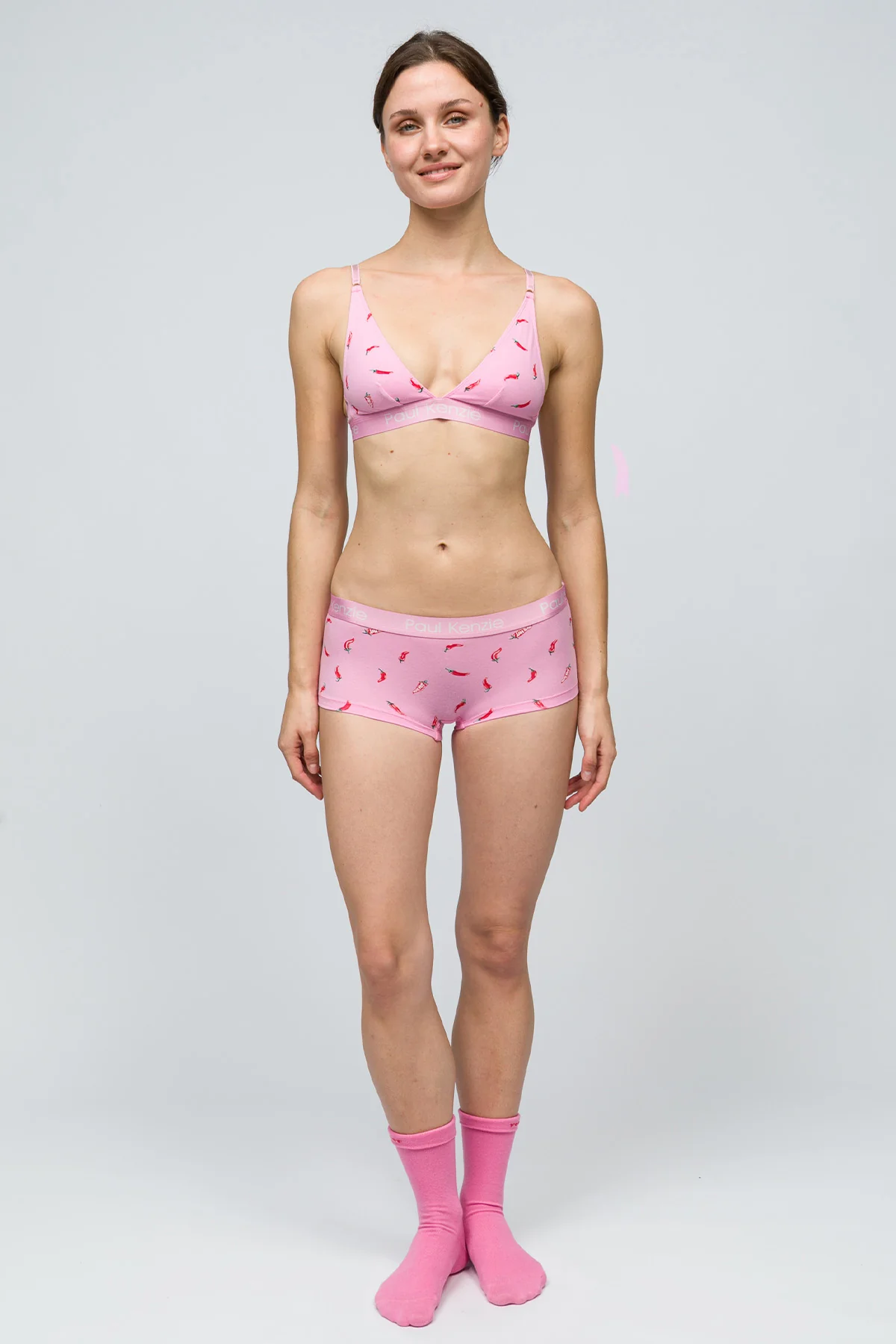 Desenli Kadın Boyshort Külot - Chili - Image 3