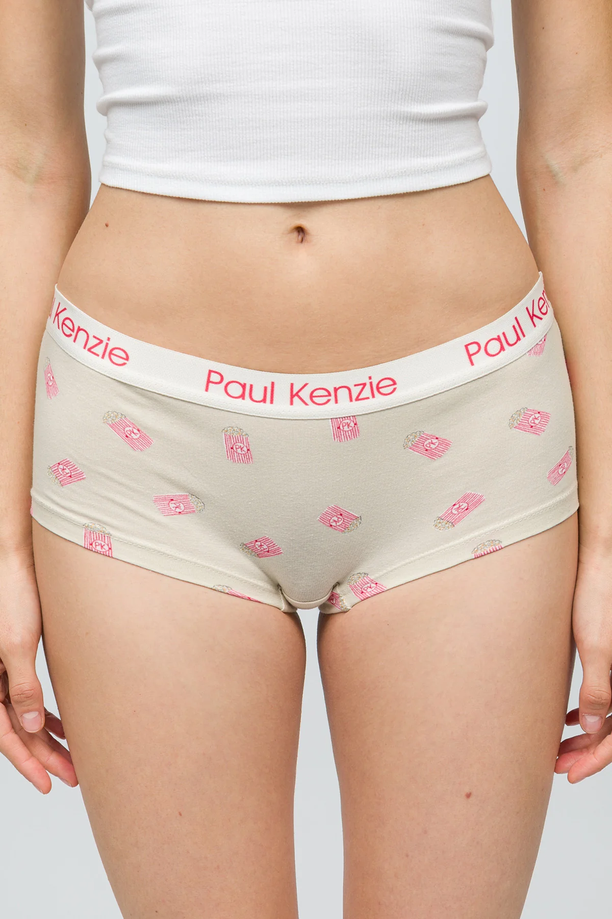 Desenli Kadın Boyshort Külot - Popcorn - Image 5