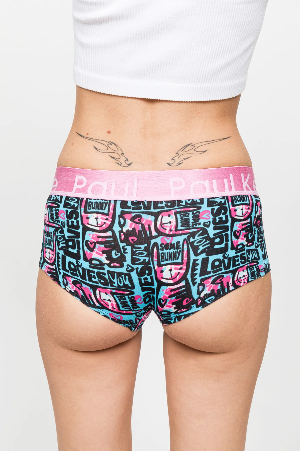 Desenli Kadın Boyshort Külot – Unique Effect – Love Bunny - Image 7