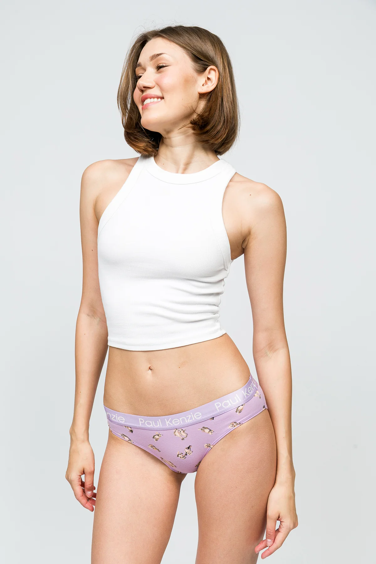 Desenli Kadın Slip Külot - Otter - Image 4