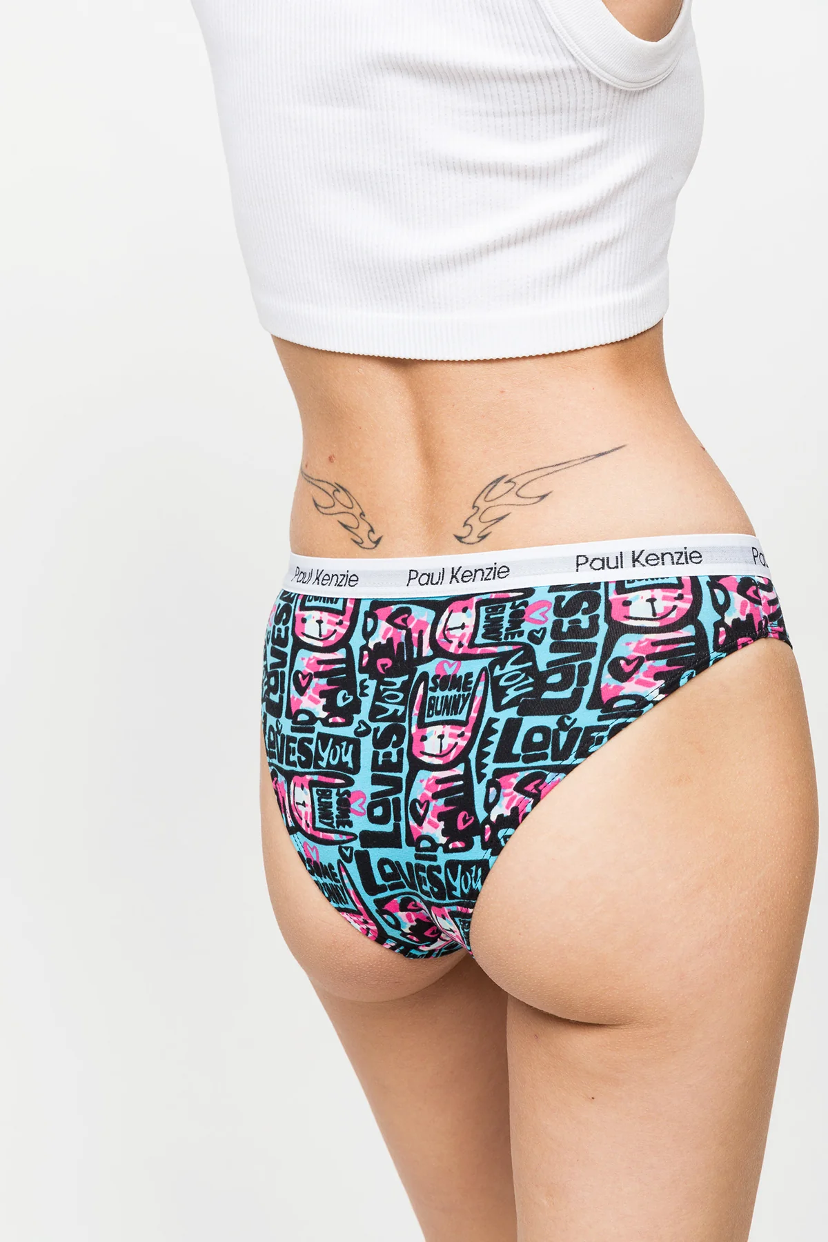 Desenli Kadın Slip Külot – Unique Effect – Love Bunny - Image 7