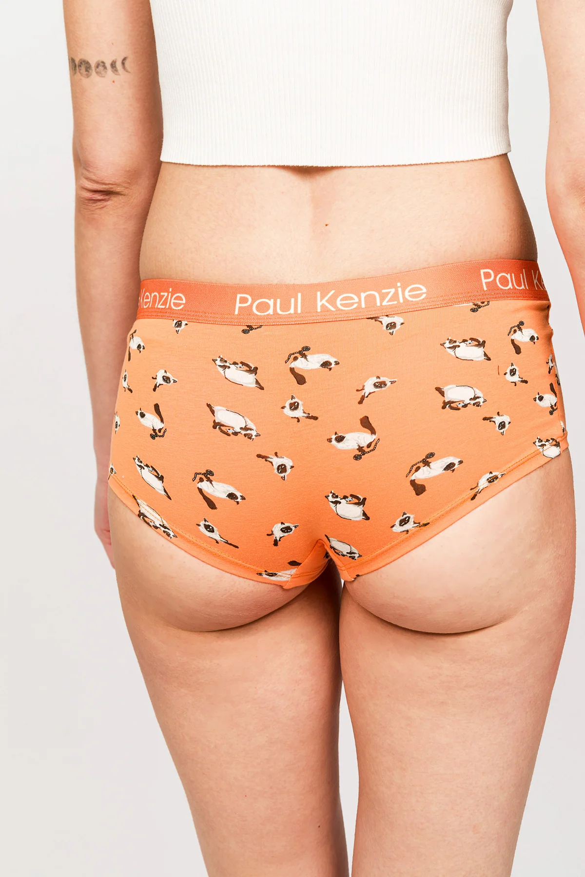 Paul Kenzie x Kurtaran Ev - Desenli Kadın Boyshort Külot - Siyam - Image 6