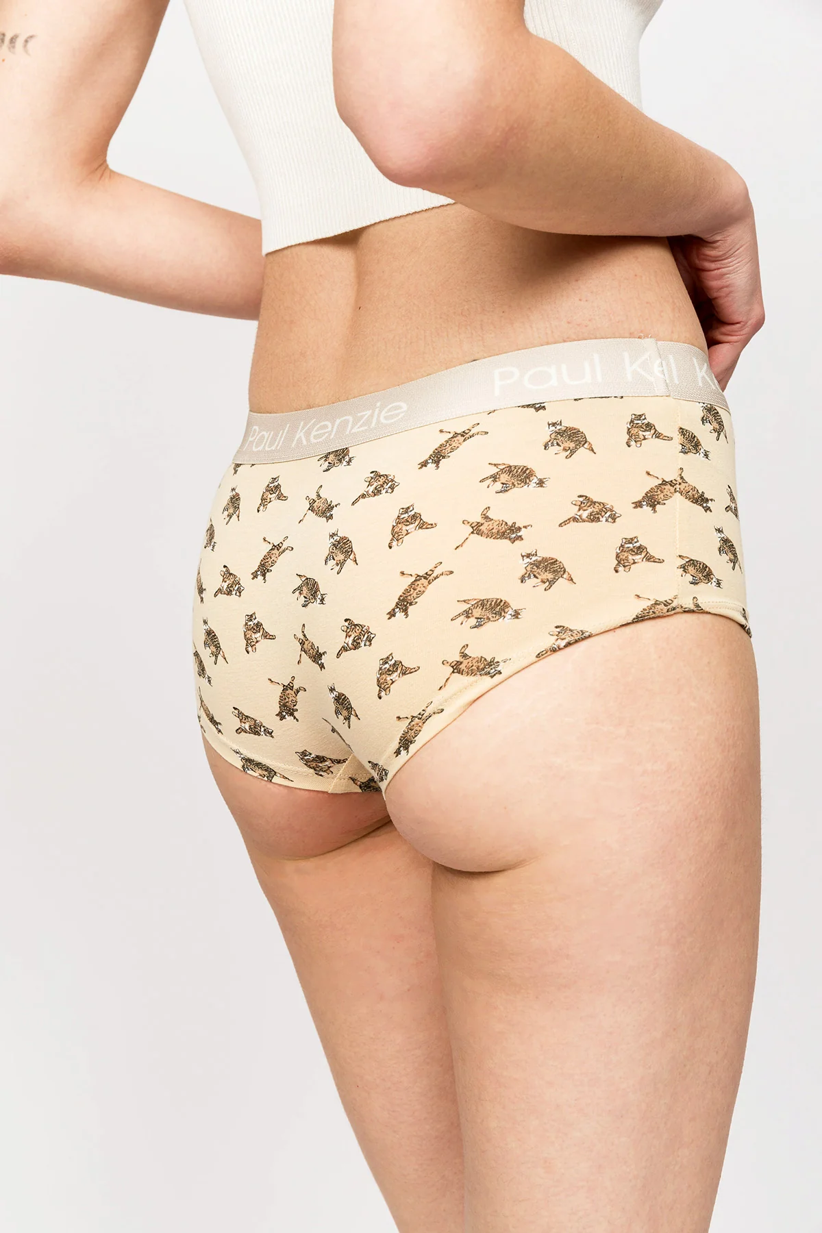 Paul Kenzie x Kurtaran Ev - Desenli Kadın Boyshort Külot - Tombili - Image 6