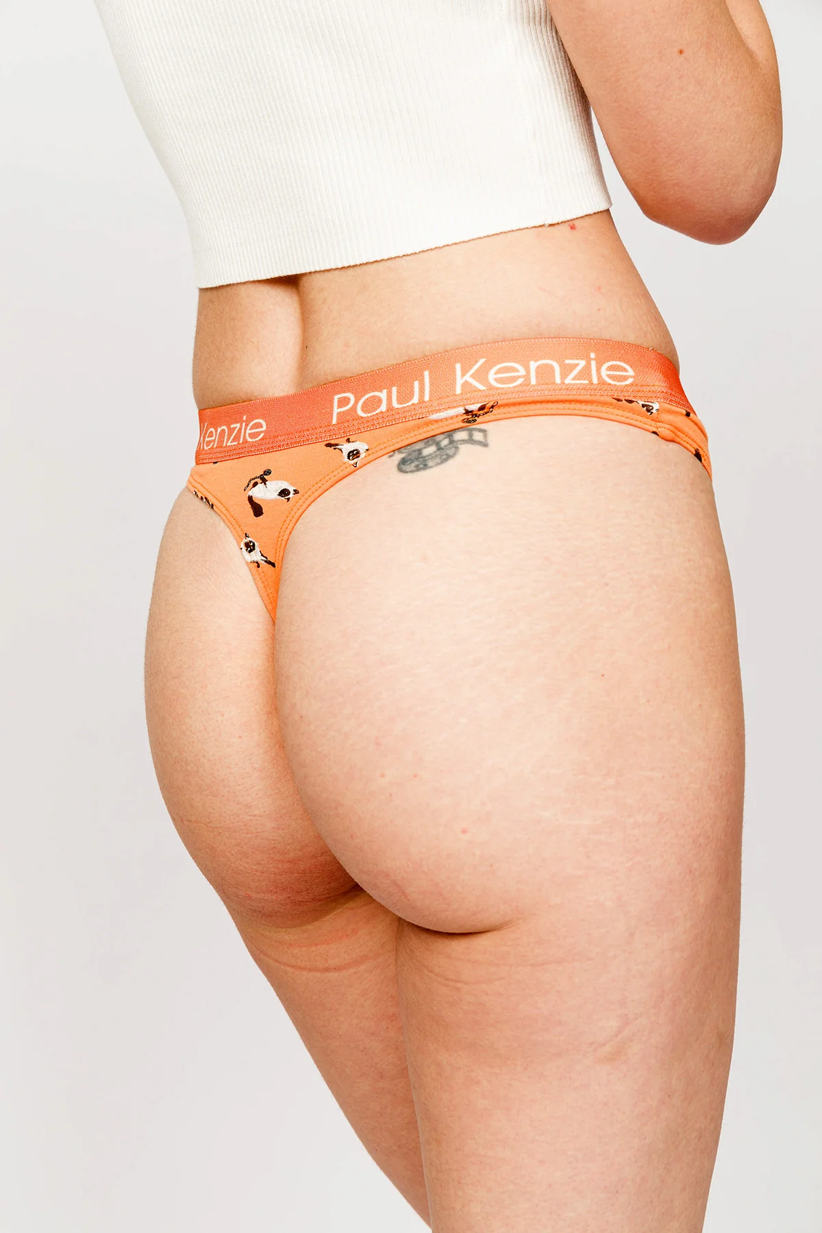Paul Kenzie x Kurtaran Ev - Desenli Kadın String Külot - Siyam - Image 6