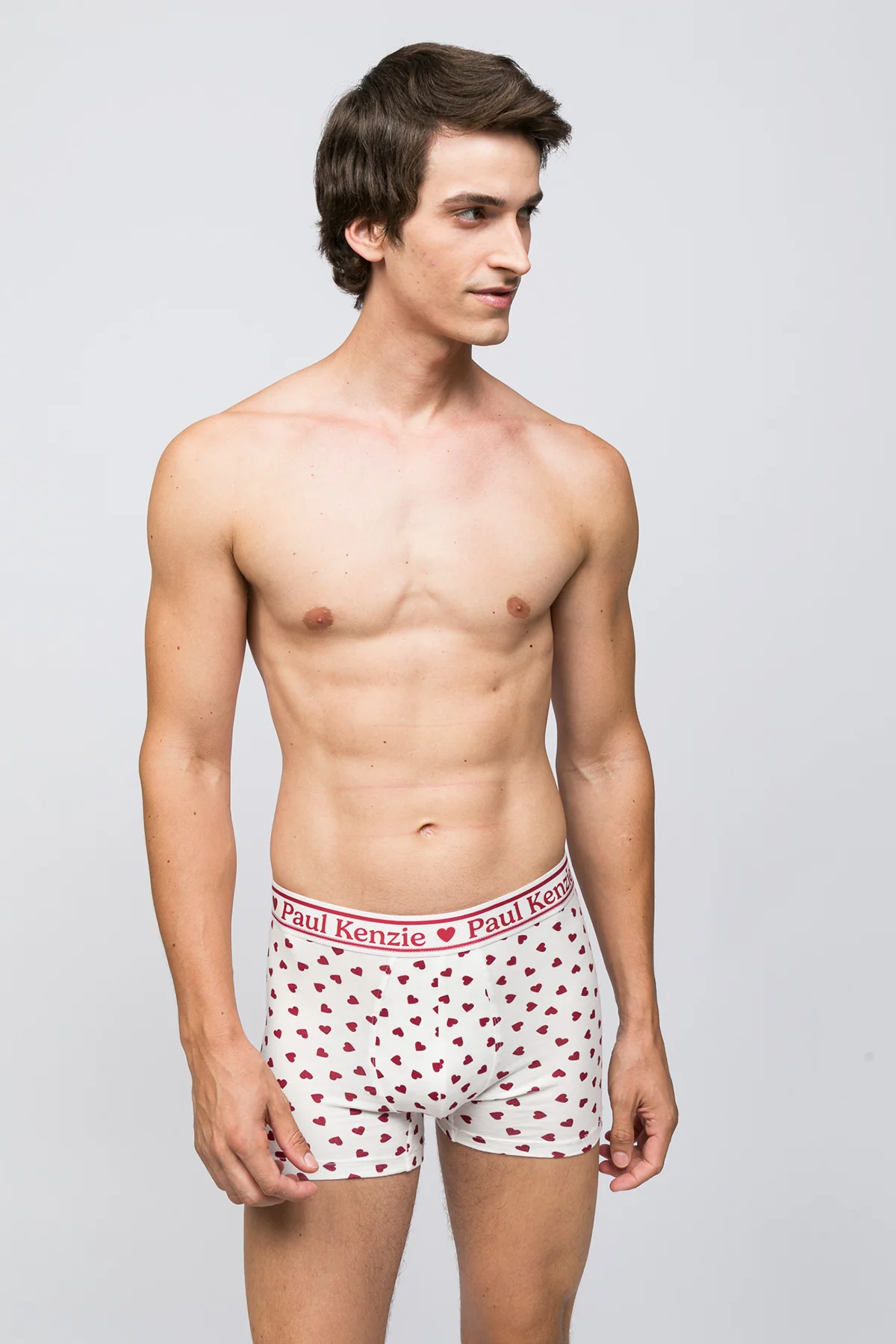 Valentine Collection - Erkek Boxer - Burgundy Hearts - Image 3