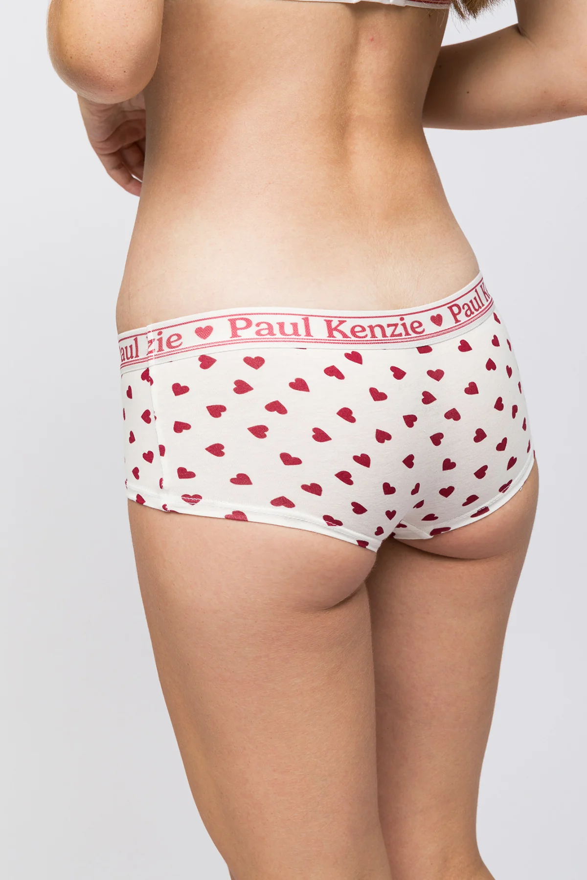 Valentine Collection - Kadın Boyshort Külot - Burgundy Hearts - Image 4