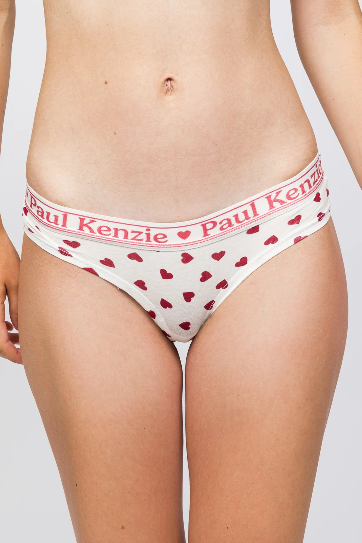 Valentine Collection - Kadın Cheeky Külot - Burgundy Hearts - Image 4