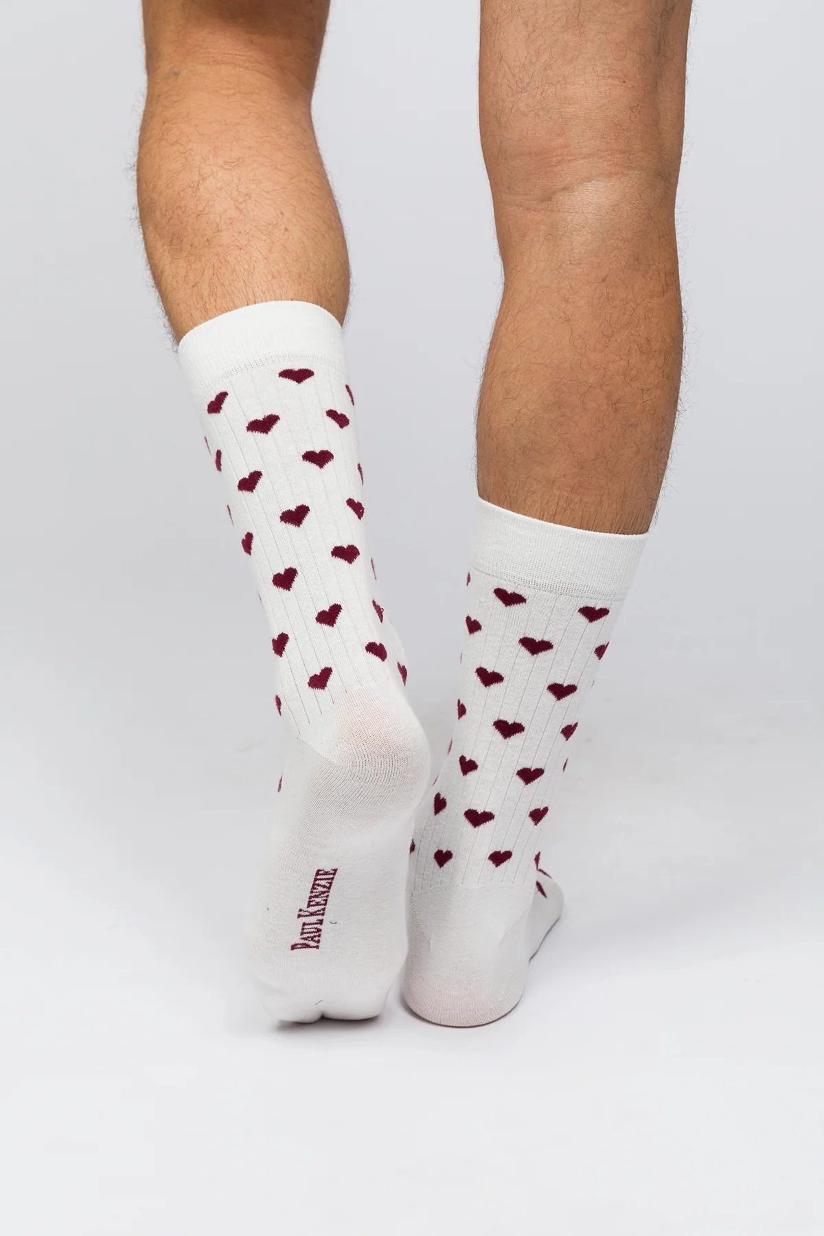 Valentine Collection - Soket Çorap - Burgundy Hearts - Image 5