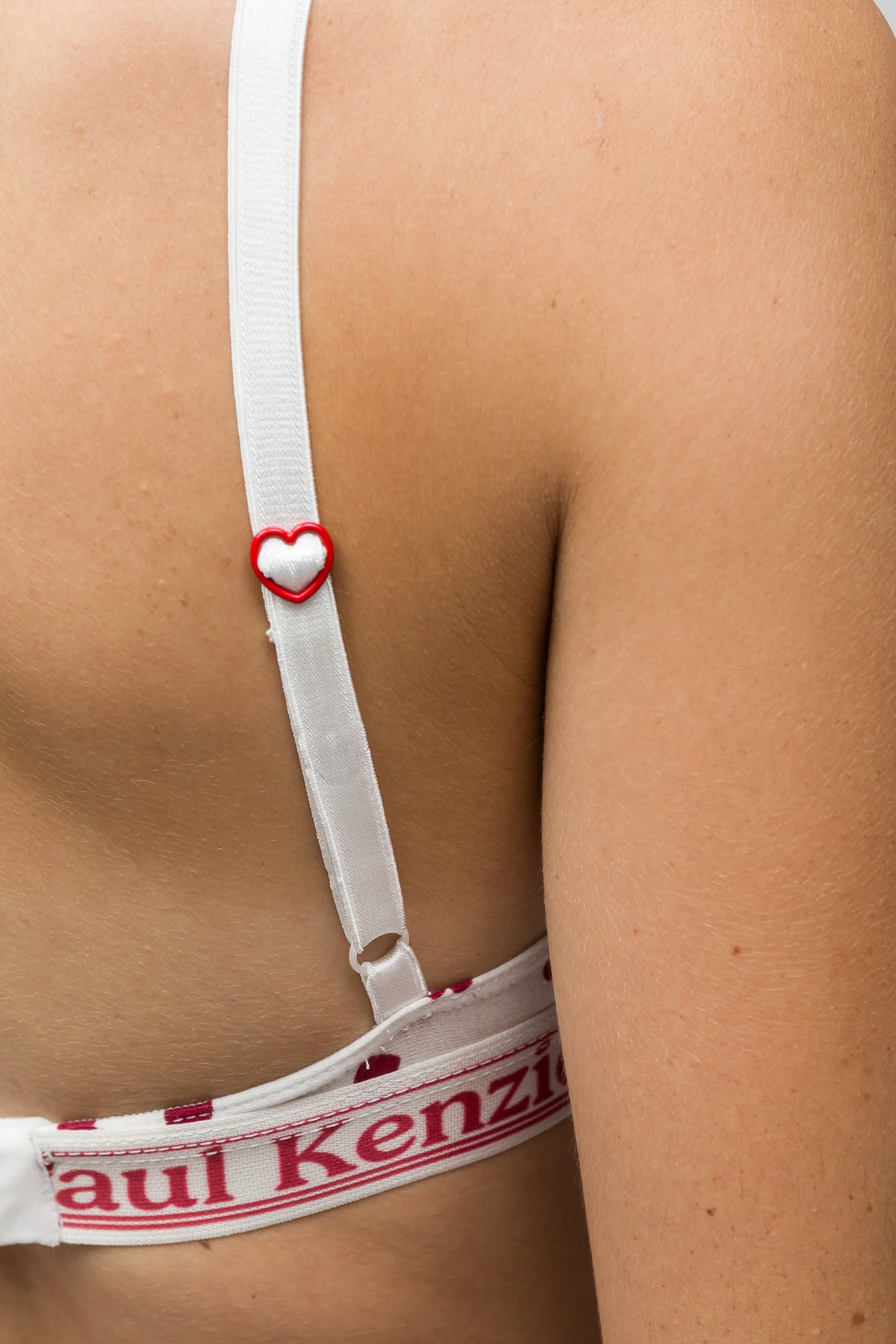 Valentine Collection - Triangle Spor Bralet - Burgundy Hearts - Image 5
